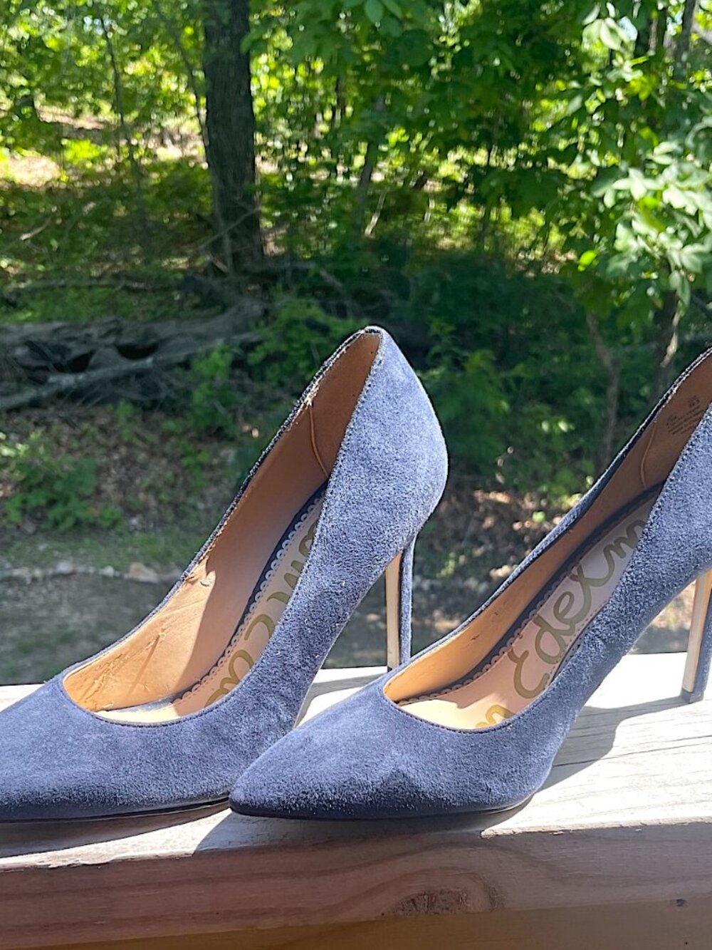 Sam Edelman Hazel Navy Suede Pumps Sz 8.5 • Quiet Luxury • Worn 1x